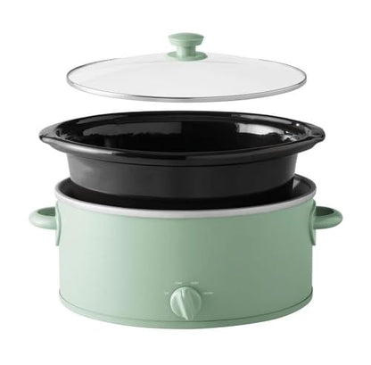 6 Quart Manual Slow Cooker, Green Sage