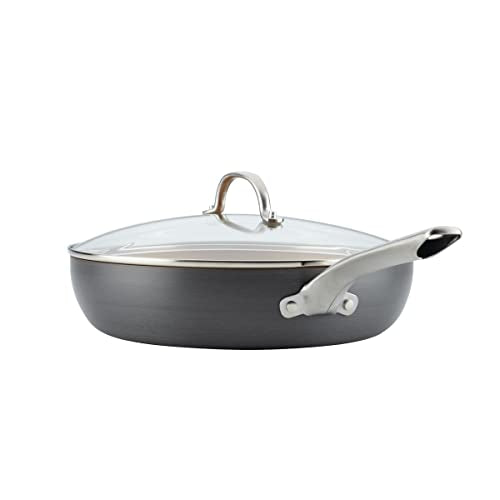 Ayesha Curry Kitchenware Ayesha Curry Home Collection Hard Anodized Nonstick Cookware Pots and Pans Set, 9 Piece, Charcoal Gray
