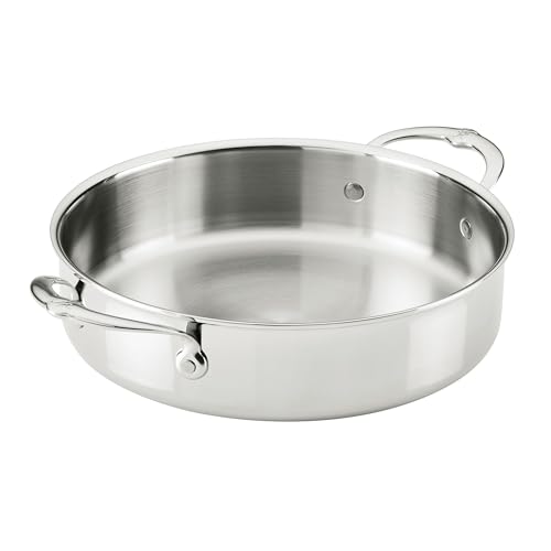 Hestan ProBond Luxe 3.5-Quart Sauteuse Braiser with Lid, Professional Clad Stainless Steel, ProCore Tri-Ply Clad Construction, Polished Exterior, Induction & Oven Safe