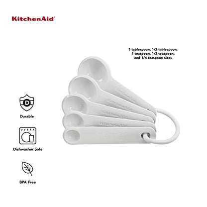 KitchenAid Plastic Measuring Spoons, Set Of 5, White