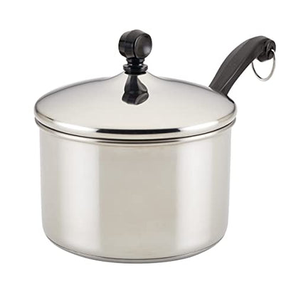 Farberware Classic Series Stainless Steel Sauce Pan with Lid, 2-Quart, Sauce Pans for the Kitchen, Silver