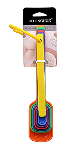 DOTINGHUX Plastic Measuring Spoons 8-Piece,Assorted Colors