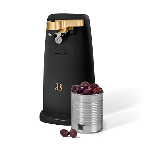 DqOasd Electric Can Opener by Drew Barrymore, Stainless Steel Blade, Auto-Turn Feature (Black Sesame), 1