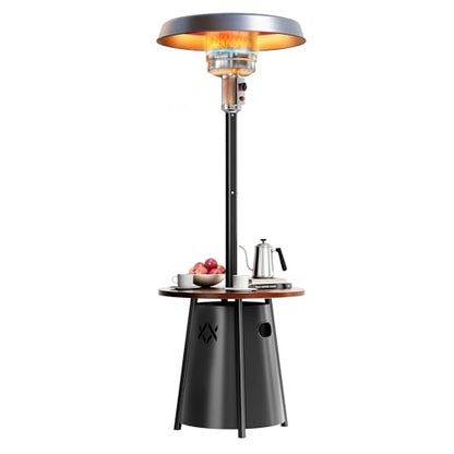 Pamapic 50,000 BTU Outdoor Heaters for Patio with Round Table Design, Premium 304 Stainless Steel Burner, Triple Protection System Propane Patio Heater for Porch Garden, Residential & Commercial Use