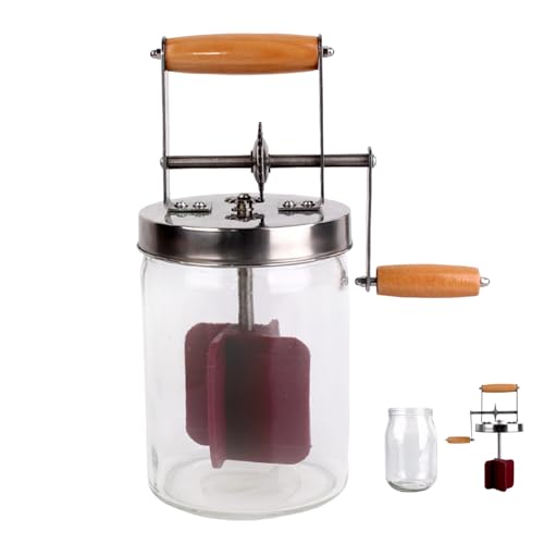 Butter Churner|Butter Churner 1500ml Manual Hand Crank Wide Mouth Cream Homemade Churn Washable Maker for Home Kitchen Restaurant