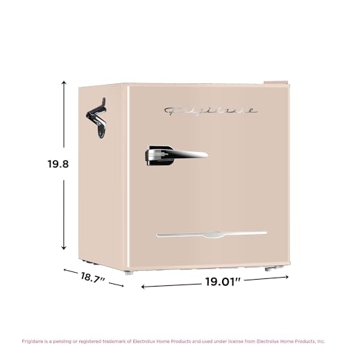 Frigidaire EFR176-CORAL 1.6 cu ft Coral Retro Fridge with Side Bottle Opener. for The Office, Dorm Room or Cabin