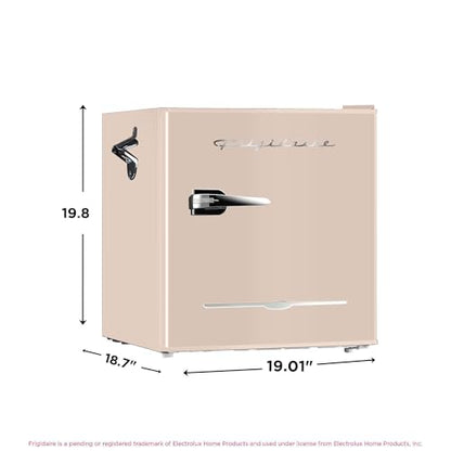 Frigidaire EFR176-CORAL 1.6 cu ft Coral Retro Fridge with Side Bottle Opener. for The Office, Dorm Room or Cabin