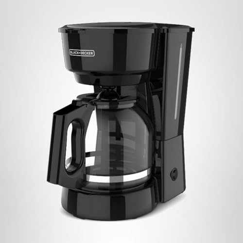 BLACK+DECKER 12-Cup Coffee Maker with Easy On/Off Switch, Easy Pour, Non-Drip Carafe with Removable Filter Basket, Vortex Technology, Black