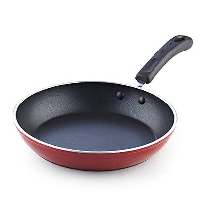 Cook N Home Pots and Pans Nonstick Cookware Set 12-Piece, Kitchen Cooking Set with Frying Pans and Saucepans, Induction Compatible, Marble Red