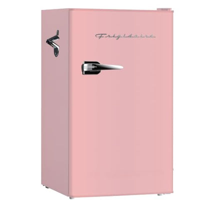 Frigidaire EFR376 Retro Bar Fridge Refrigerator with Side Bottle Opener, 3.2 cu. Ft, Pink/Coral