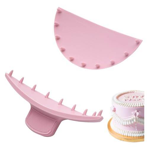 2 PCS Cake Arch Guide Tools, Pink Cake Arch Tools, Cake Decorating Tools, Cake Ruffle Markers, Suitable for Beginners and Bakers.