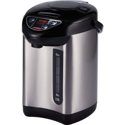 VEVOR Hot Water Dispenser, Adjustable 4 Temperatures Water Boiler and Warmer, 304 Stainless Steel Countertop Water Heater, 3-Way Dispense for Tea, Coffee and Baby Formula, 3L/102 oz