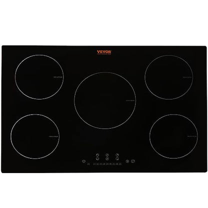 VEVOR Built-in Induction Electric Stove Top 30 Inch,5 Burners Electric Cooktop,9 Power Levels & Sensor Touch Control,Easy to Clean Ceramic Glass Surface,Child Safety Lock,240V