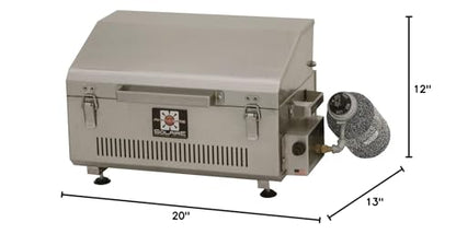 Solaire SOL-IR17BWR Anywhere Portable Infrared Warming Rack Gas Grill, Stainless Steel