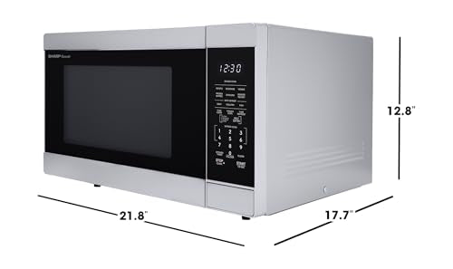SHARP Countertop Microwave Oven with Removable 13.6" Carousel Turntable, 1100 Watt, 1.6 Cubic Feet, Stainless Steel