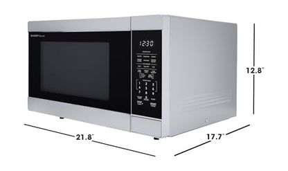 SHARP Countertop Microwave Oven with Removable 13.6" Carousel Turntable, 1100 Watt, 1.6 Cubic Feet, Stainless Steel