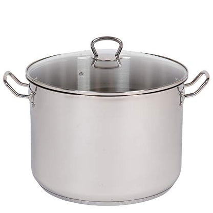 Camerons 20 Quart Stock Pot with Lid - 18/10 Professional Grade Tri-Ply Stainless Steel Stockpot - Commercial Grade Sauce Pot with Stick Resistant Interior, Stay Cool Handles & Induction Compatible