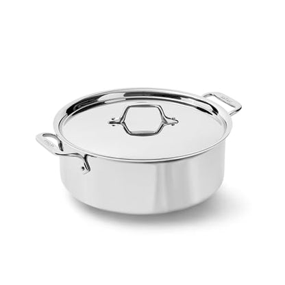 All-Clad D3® Stainless Steel 6 Quart Stockpot With Lid- Made in the USA- The Original Bonded Professional Cookware- Oven Safe & Induction Compatible
