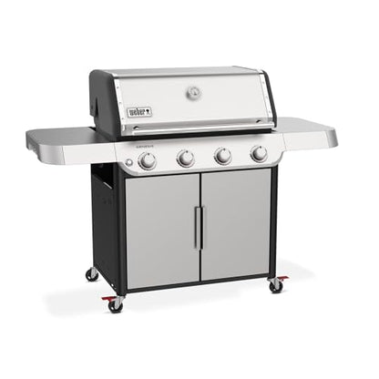 Weber Genesis S-415 Liquid Propane Gas Grill for Outdoor Grilling, 4 Burners, Stainless Steel