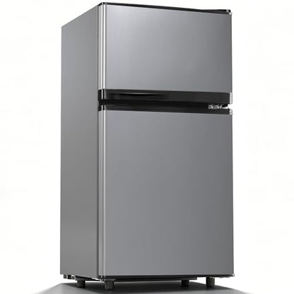 Manastin 3.6 Cu.Ft Refrigerator with Freezer for Kitchen Office, Silver