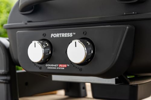 Nexgrill Fortess 2-Burner Portable Gas Grill & Griddle Combo with 263 SQ In Cooking Space, Easy Lift Handles, 13,500 BTU, 2-in-1 Small Tabletop Grill for Camping, Outdoor Cooking, and More - 820-02005