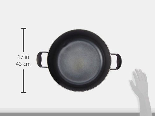 Uniware Non-Stick Aluminum Stock Pot With Glass Lid,Black (18 QT)