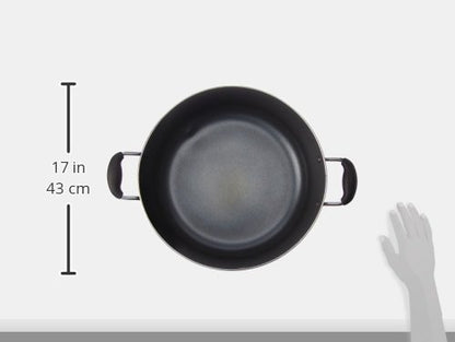 Uniware Non-Stick Aluminum Stock Pot With Glass Lid,Black (18 QT)