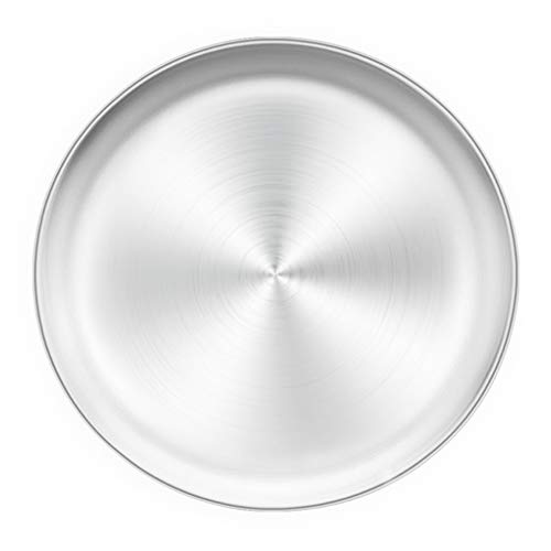 TeamFar Pizza Pan, Stainless Steel 12 Inch Pizza Pan Tray Round Pizza Oven Baking Pan, Healthy & Heavy Duty, Dishwasher Safe & Easy Clean