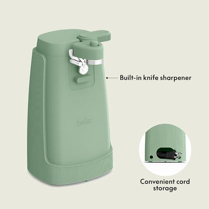 bella Electric Can Opener, Automatic One-Touch, Seaglass