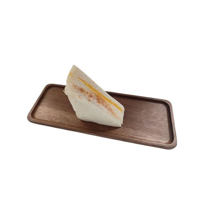 Rectangular Wood Serving Trays Set, Large Natural Wooden Serving Platters, Charcuterie Plates Board Snack Dessert Appetizer Serving Tray for Long Bread Cheese, Food Fruit Dishes Home Decor (2 Pack)