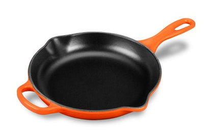 Le Creuset Enameled Cast Iron Signature Iron Handle Skillet, 9", Flame