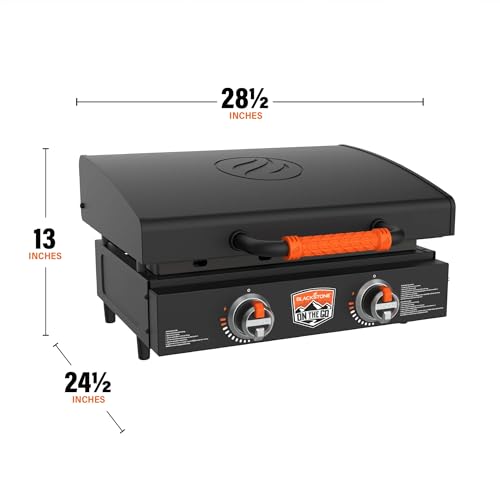 Blackstone OTG 22 Inch Tabletop Griddle Plate with Built-In Hood, Black - Portable Outdoor Grill Appliances for Camping, Tailgate Grilling, and On-the-Go Kitchen Cooking