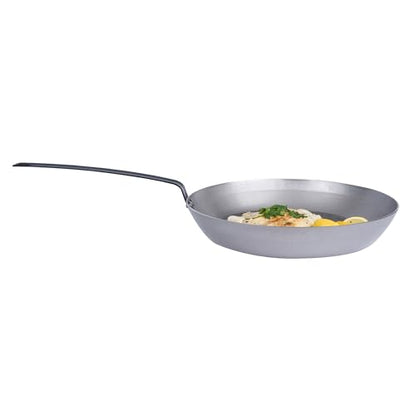 Restaurantware Met Lux 16 Inch Fry Pan, 1 No-Stick Frying Pan - Induction-Ready, Triple-Riveted, Silver Carbon Steel Cooking Skillet, Durable, For Searing, Sauteing, And Browning Food