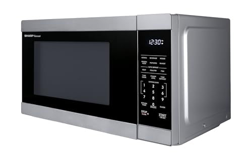 SHARP Countertop Microwave Oven with Removable 12.4" Carousel Turntable, 1000 Watt, 1.1 Cubic Feet, Stainless Steel