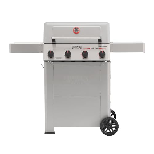 Monument Grills 4 Burner Propane Gas Grill with Advanced Broil Zone, Stainless Steel Outdoor Mesa 2 Barbecue Grill, Foldable Side Shelves, 500°F in 5 Mins, Assembles in 30 Minutes, Mesa II 410FBZ
