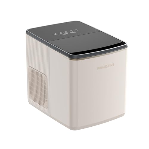 Frigidaire, Countertop Ice Maker, 26 lbs per Day – Fast Bullet Ice Making Machine with Touch Display, 9 Pieces in 7–15 Minutes, Portable Ice Machine for Home Kitchen, Office & RV, Vanilla