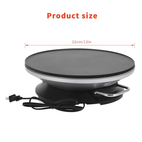 13 Inch Electric Crepe Maker crepes maker 1000W Round Crepe Maker Machine Stainless Steel Pancake Machine with 3 Temperature Control Knob Fast Heating Creperas crepes maker Creperas