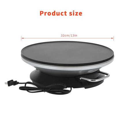 13 Inch Electric Crepe Maker crepes maker 1000W Round Crepe Maker Machine Stainless Steel Pancake Machine with 3 Temperature Control Knob Fast Heating Creperas crepes maker Creperas