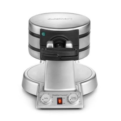 Cuisinart Breakfast Express Flip Waffle and Omelet Maker, One Side Waffle Maker and One Side Egg and Omelet Maker, 1 Inch Belgian Waffles, Nonstick, Dual Browning Controls, Stainless Steel, WAF-B50