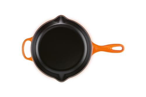 Le Creuset Enameled Cast Iron Signature Iron Handle Skillet, 9", Flame