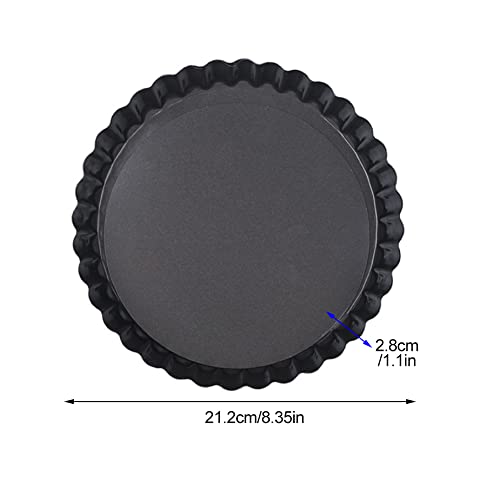 CALIDAKA Tart Pan Non-Stick Carbon Steel Quiche Pan Removable Bottom Pie Pans for baking Quiche Baking Dish(SIZE:8inch)