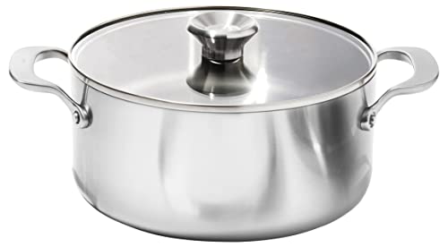 OXO Mira Tri-Ply Stainless Steel, 5QT Stock Pot with Lid, Induction, Multi Clad, Dishwasher and Metal Utensil Safe