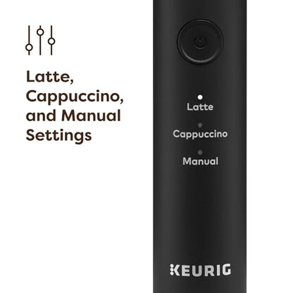 Keurig SimpleCafe Frother, Rechargeable Handheld Milk Frother for Lattes, Cappuccinos & Iced Coffee, USB Cord Included, Microwave-Safe Frothing Cup, Hot & Cold Foam Maker