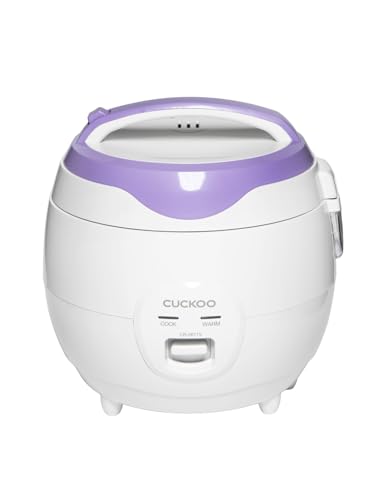 CUCKOO Basic Rice Cooker 6-Cup Uncooked / 12-Cup Cooked, Versatile Rice Maker with Non-Stick Inner Pot, Easy to Use, Auto Keep Warm, White/Purple (CR-0671V)
