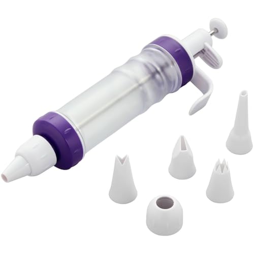 Wilton Dessert Decorator Plus - Cake Decorator Kit - Includes a Plunger-Style Tool, 2 Couplers, 1 Fill Tip & 4 Decorating Tips - Easy to Use