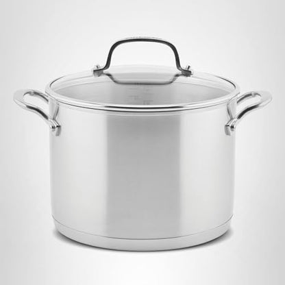 KitchenAid 71003 3-Ply Base Brushed Stainless Steel Stock Pot/Stockpot with Lid, 8 Quart