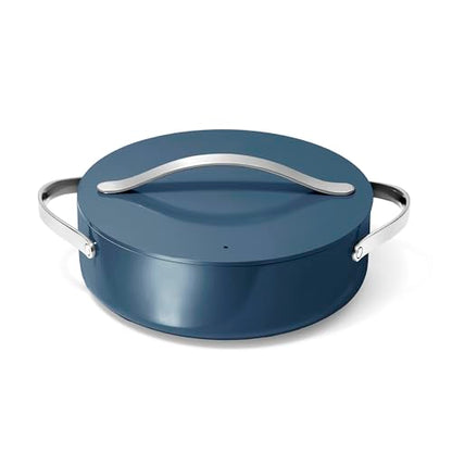 Caraway Rondeau - 6 Qt Non-Stick Pan with Lid - Free From Forever Chemicals - Perfect for Searing, Braising, & Roasting - Navy