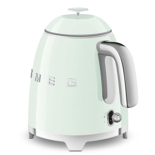 SMEG Mini 50's Retro Style 3 Cup Electric Kettle with Double Wall Anti Slip Base and Water Level Indicator (Pastel Green)