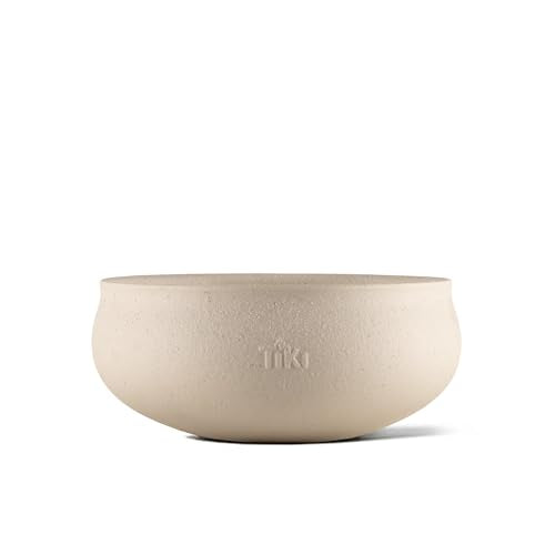TIKI Citronella Candle 2-Pack – 7-Inch White Wax Bowl with Concrete Finish – Outdoor Decorative Candles for Patio, Deck, Garden, Backyard & Camping
