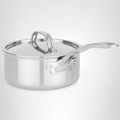 Viking PureGlide Pro 3-Ply Nonstick Sauce Pan, Made without PFAS, 2-Quart Induction Cooking Pot with Lid, Metal Utensil Safe Titanium Nonstick Surface, Oven Safe to 600F